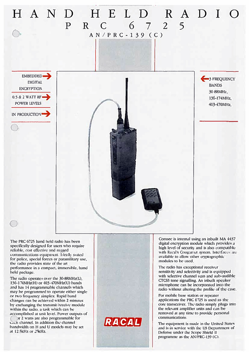 Racal PRC139 SCOPESHIELD II